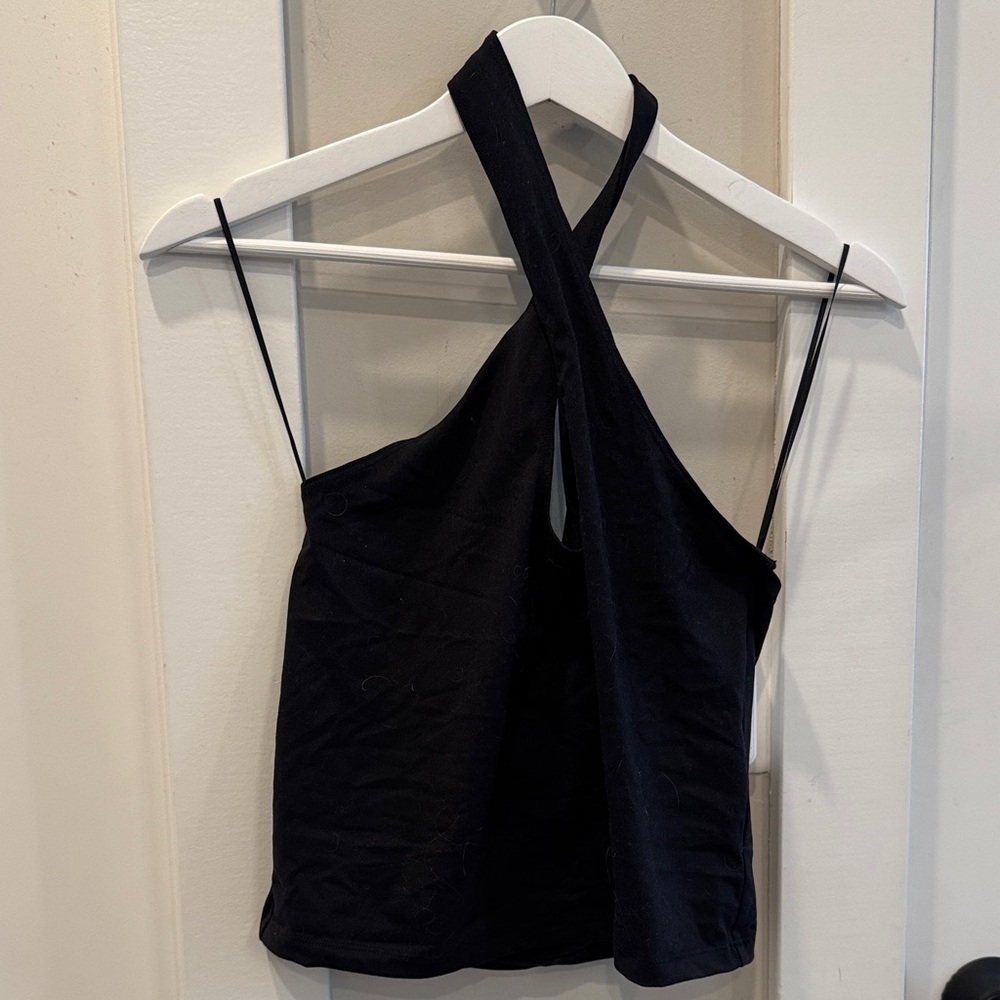 Abercrombie & Fitch Black Cross-Front Crop Top